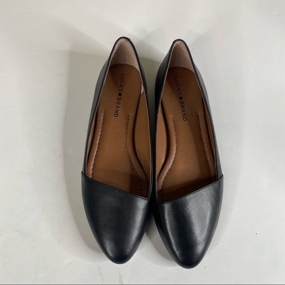 Lucky Brand Archh Black Leather Flats Size 8